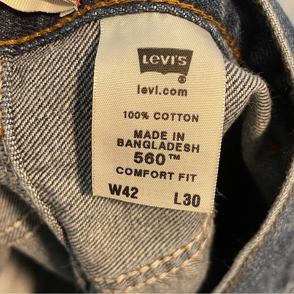 Levis 560 Comfort Fit medium wash Blue Jeans Sz 42x30 - Picture 7 of 7